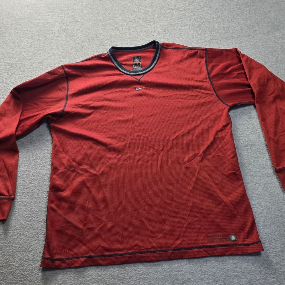 Nike ACG Dri-FIT Base Layer Shirt Mens Large Red Long Sleeve‎ F1 JVG